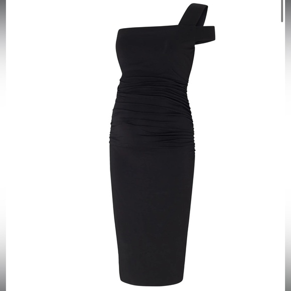 Isabella Oliver Black One-Shoulder Maternity Dress - Picture 1 of 4